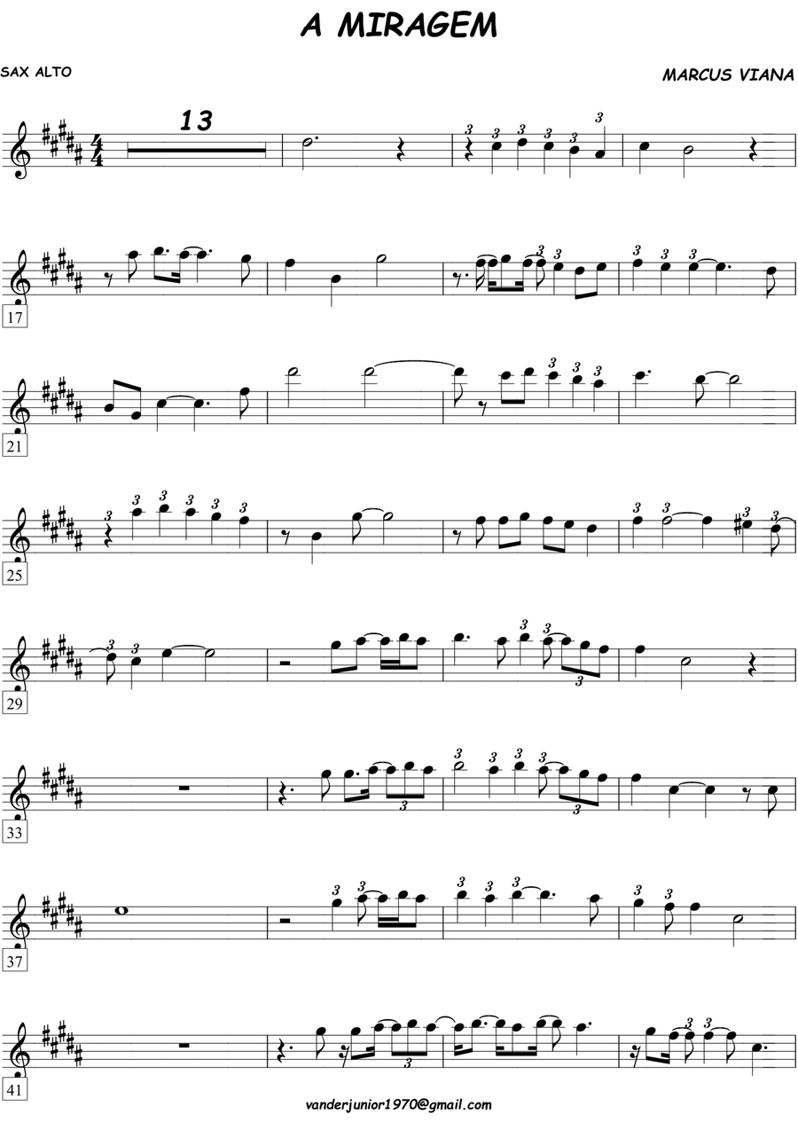 A Miragem Alto Saxophone scores gallery preview page 1