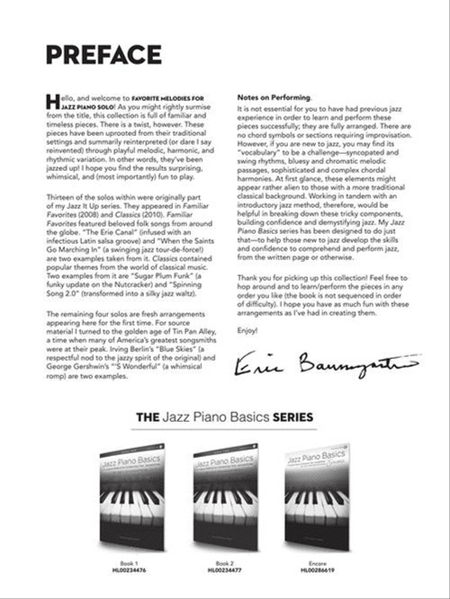 Favorite Melodies for Jazz Piano Solo Piano Solo scores gallery preview page 4