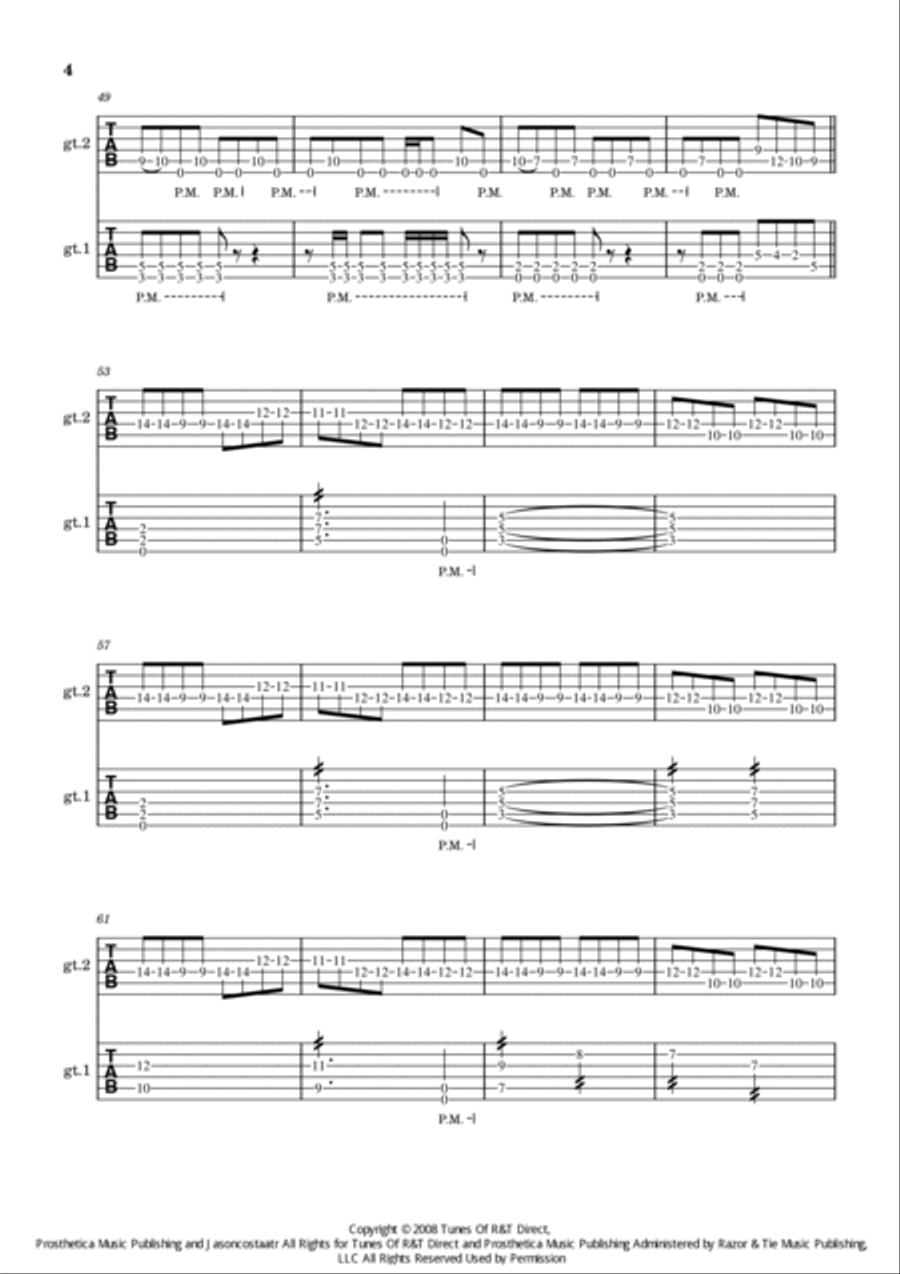 Two Weeks Guitar Tablature scores gallery preview page 4