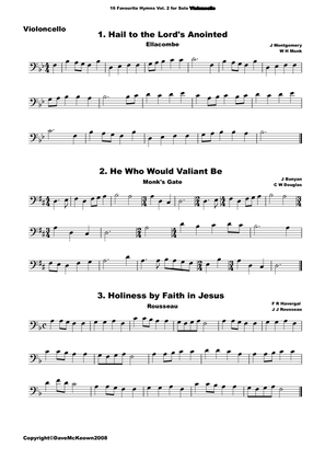 Book cover for 16 Favourite Hymns Vol.2 for solo Cello