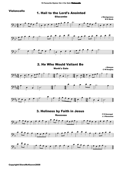 16 Favourite Hymns Vol.2 for solo Cello image number null