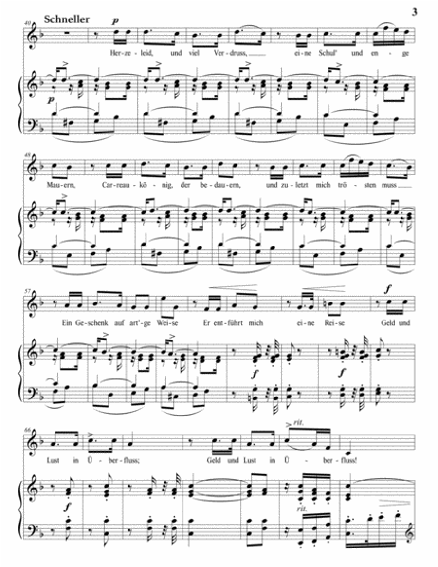 SCHUMANN: Die Kartenlegerin, Op. 31 no. 2 (transposed to F major) Voice scores gallery preview page 4