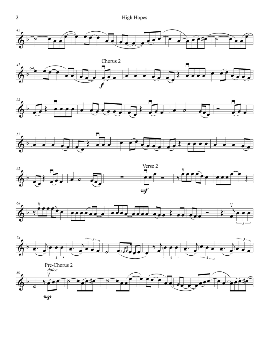 High Hopes Violin Solo scores gallery preview page 2