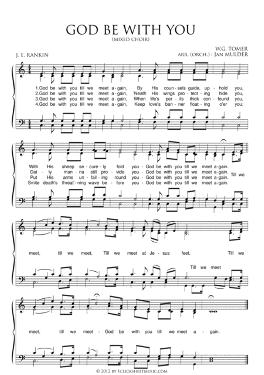 God Be With You Till We Meet Again 4-Part scores gallery preview page 1