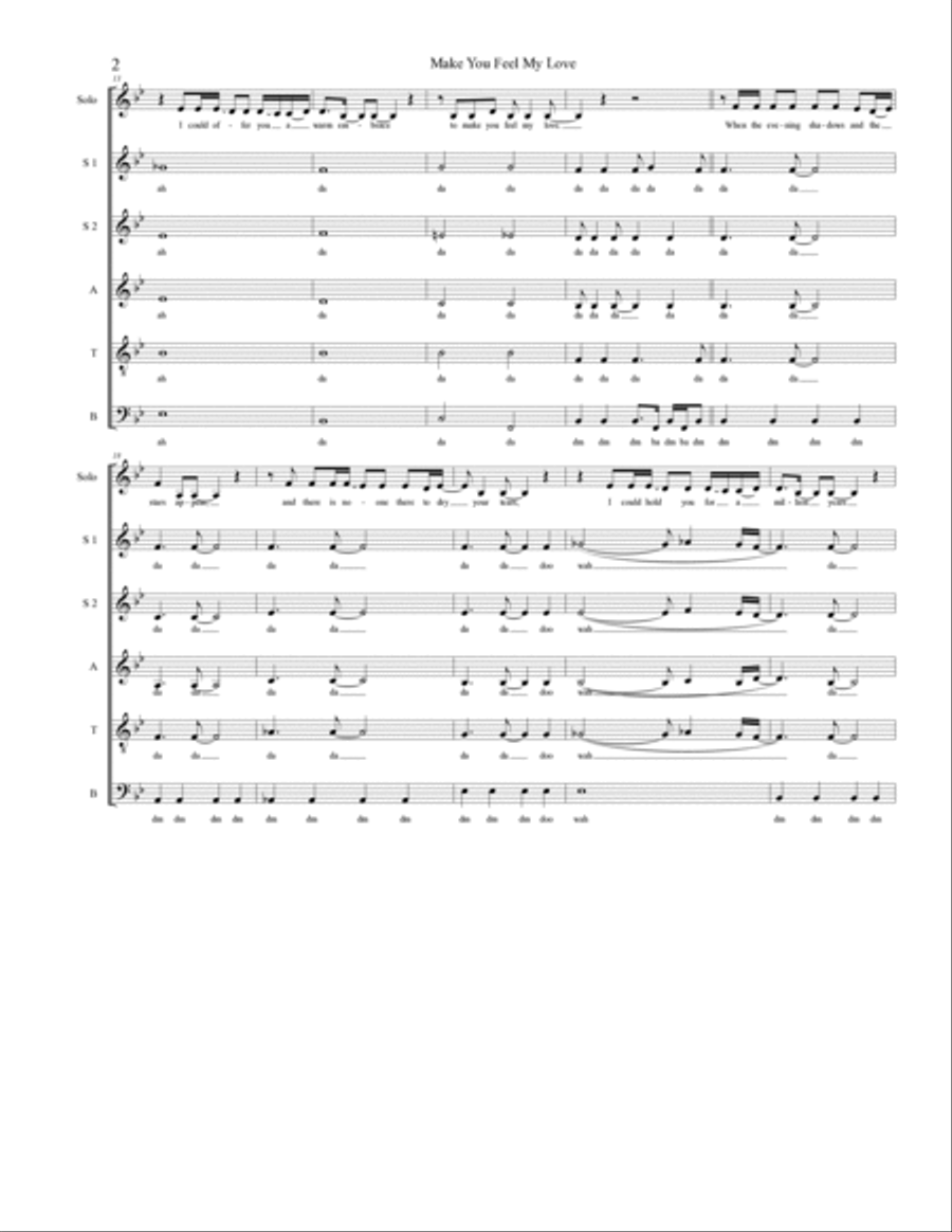 Make You Feel My Love 4-Part scores gallery preview page 2