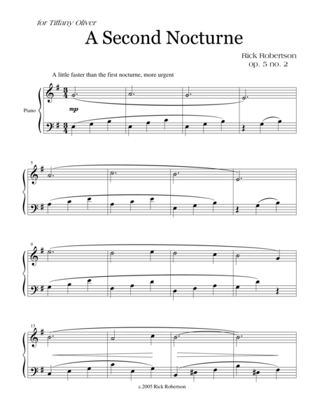 Two Nocturnes for Piano (Late Elementary level)