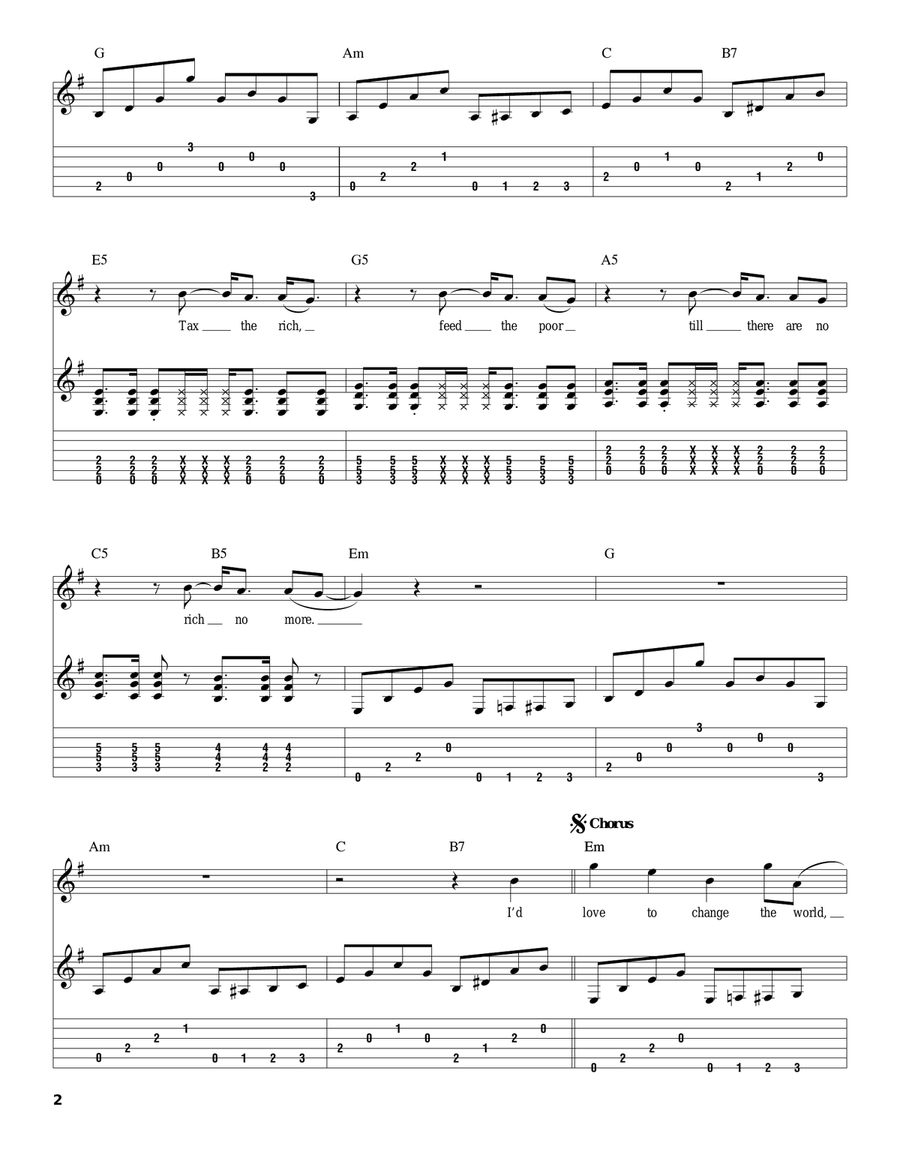 I'd Love To Change The World Acoustic Guitar scores gallery preview page 2