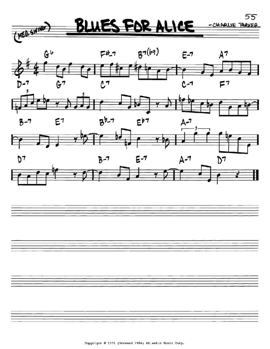 Blues For Alice B-Flat Instrument scores gallery preview page 1
