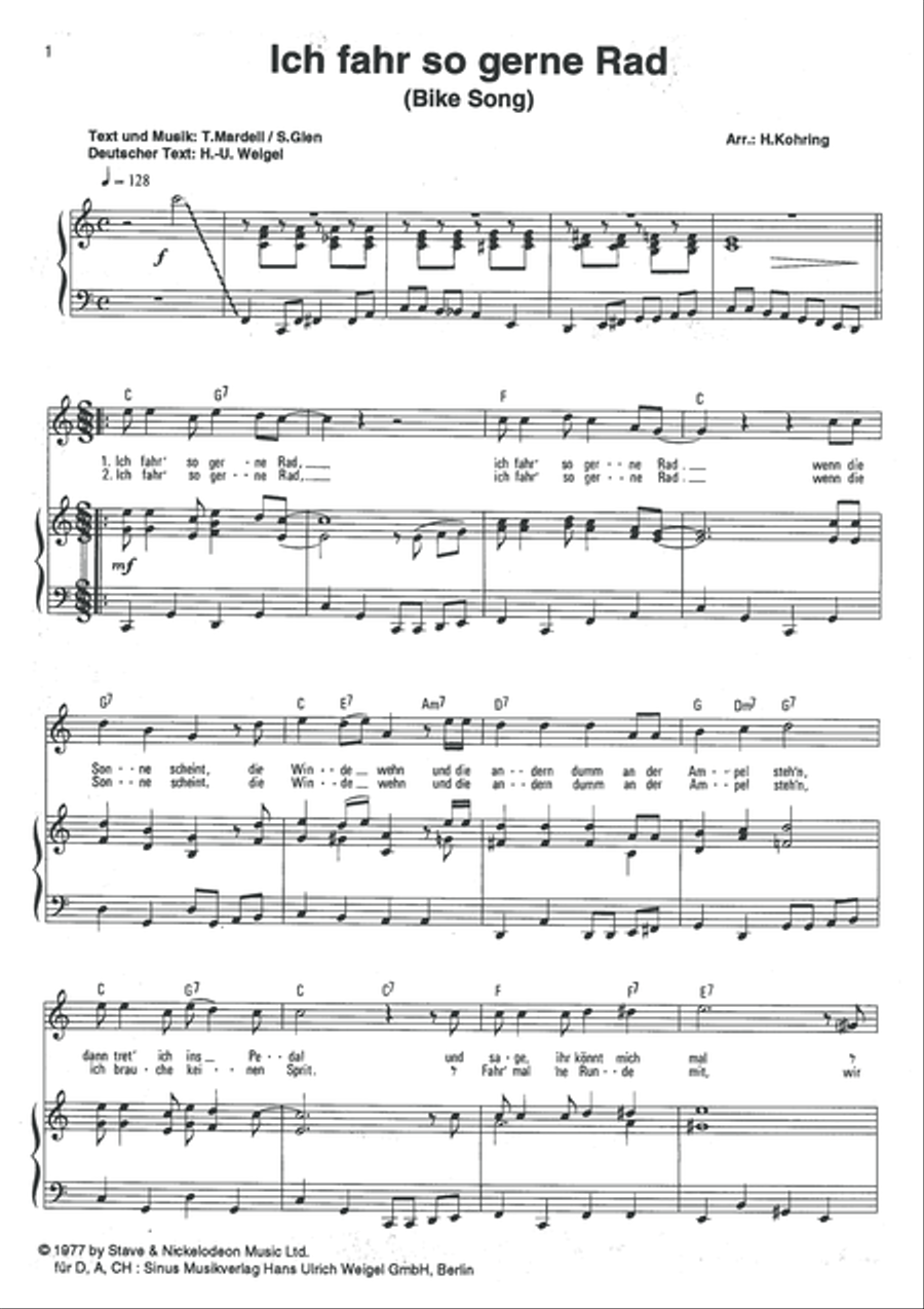 Ich fahr so gerne Rad (Bike Song) Voice scores gallery preview page 3