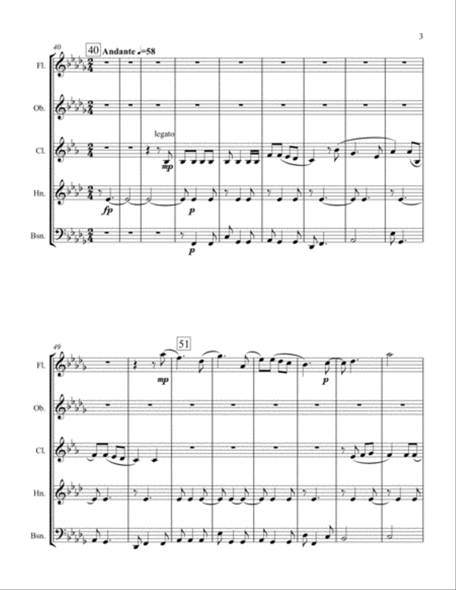 Scenes from La Bohéme for WW Quintet Woodwind Quintet scores gallery preview page 3