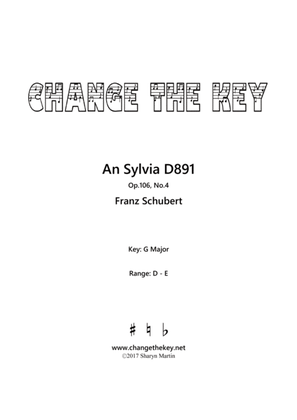 Book cover for An Sylvia - G Major