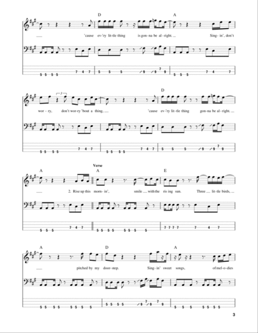 Three Little Birds Three Little Birds Guitar Tablature scores gallery preview page 3