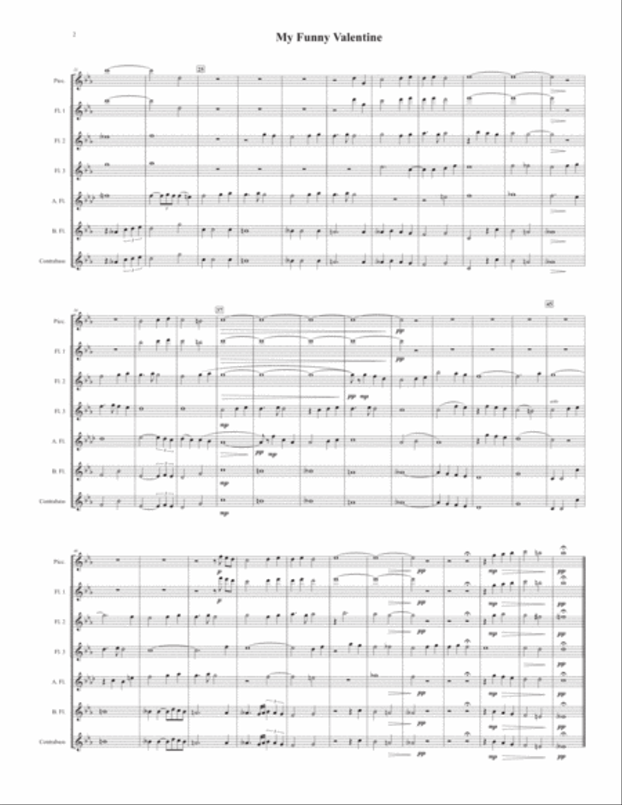 My Funny Valentine My Funny Valentine Flute Choir scores gallery preview page 2