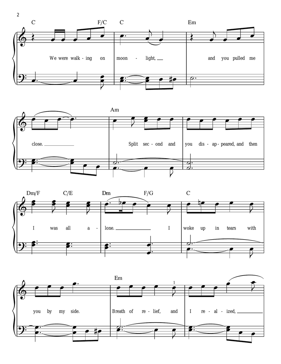 Like I'm Gonna Lose You Easy Piano scores gallery preview page 2