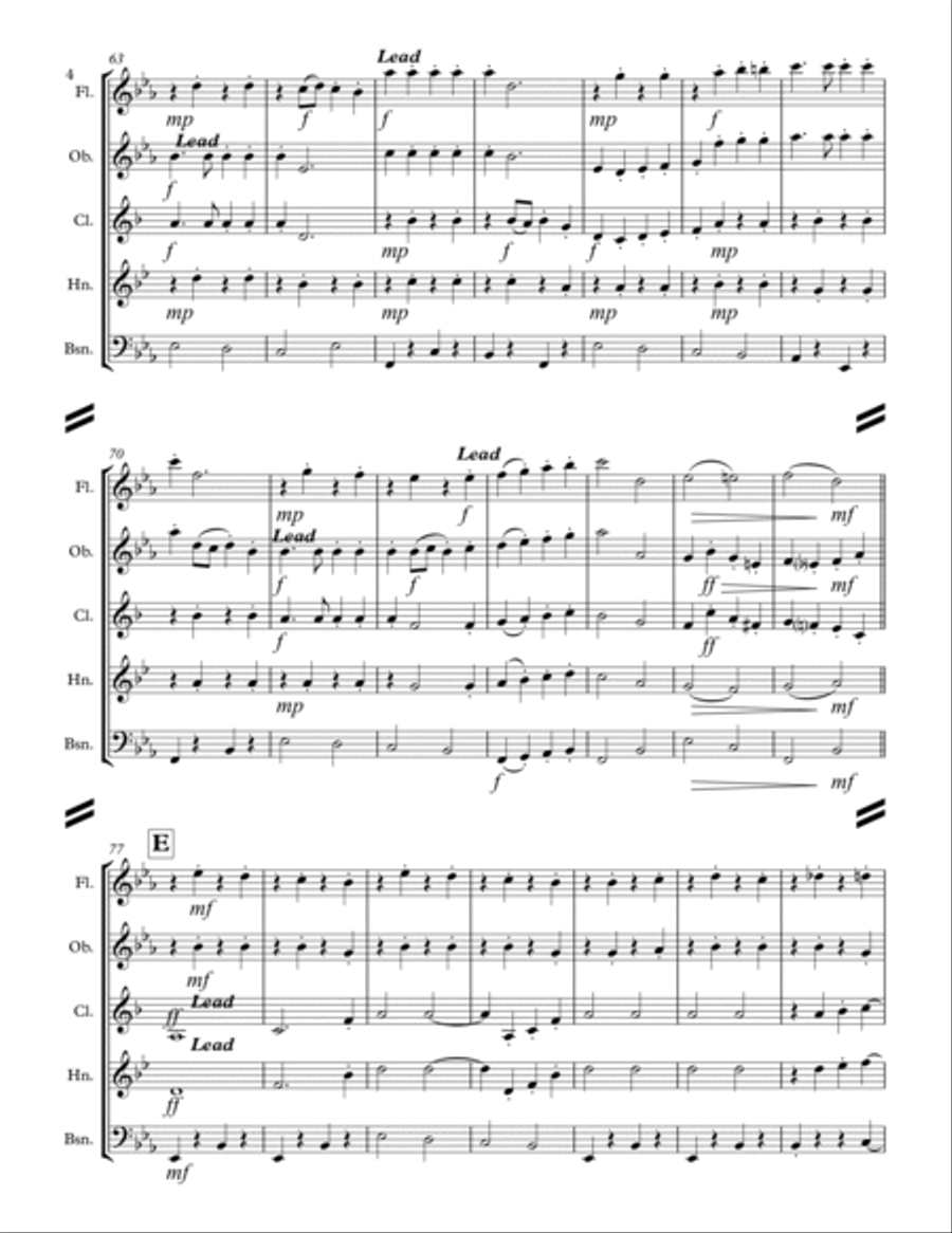 We Need A Little Christmas Woodwind Quintet scores gallery preview page 5