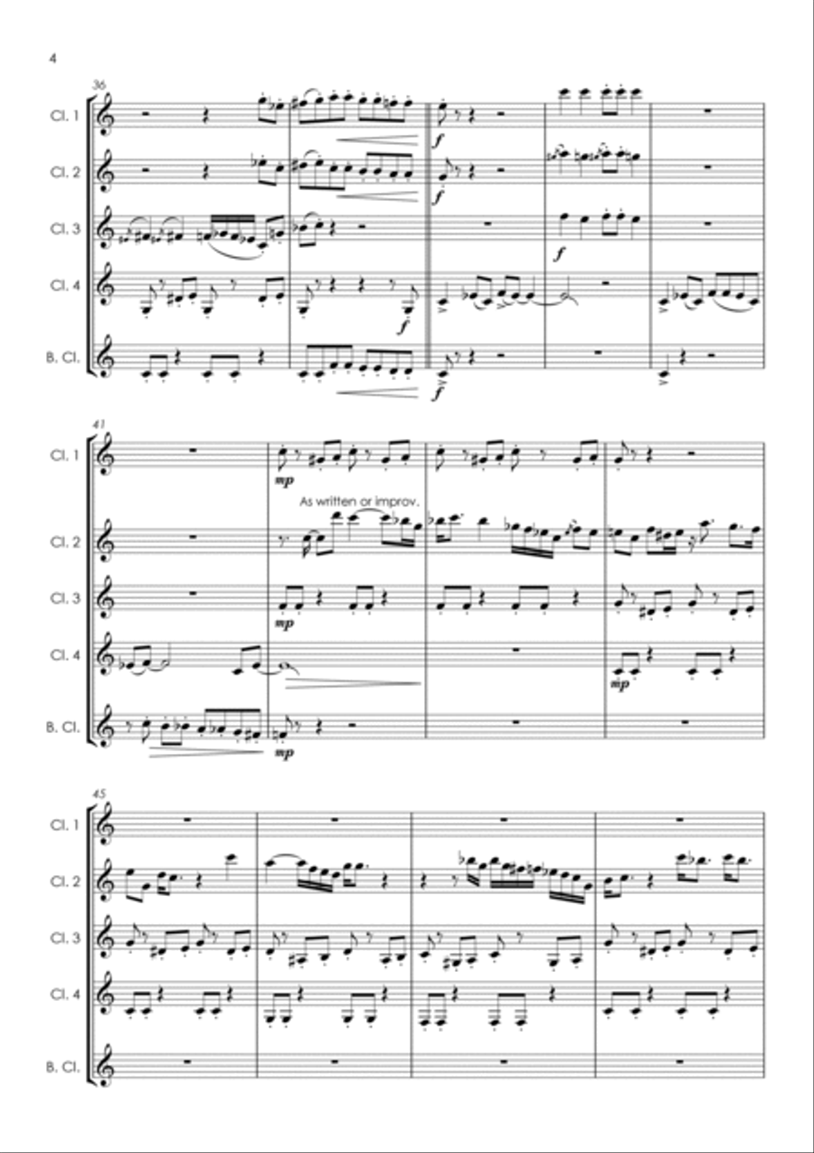 Baby Elephant Walk from the Paramount Picture HATARI! Clarinet Quintet scores gallery preview page 6