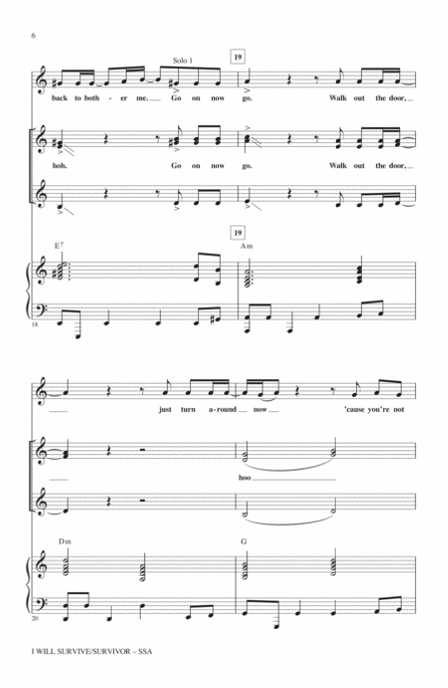 I Will Survive/Survivor (arr. Mark Brymer) SSA scores gallery preview page 5