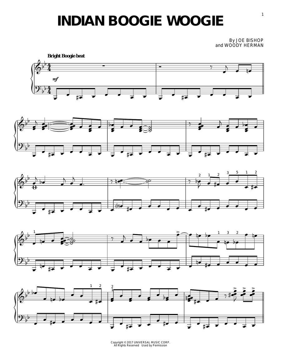 Indian Boogie Woogie Piano Solo scores gallery preview page 1