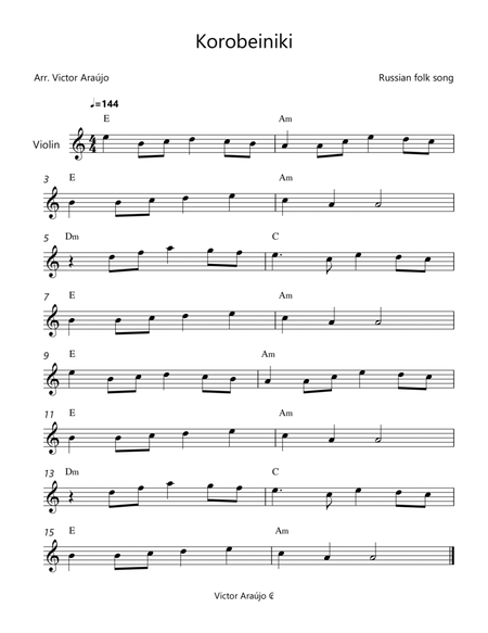 Korobeiniki (from Tetris) - Violin Lead Sheet image number null