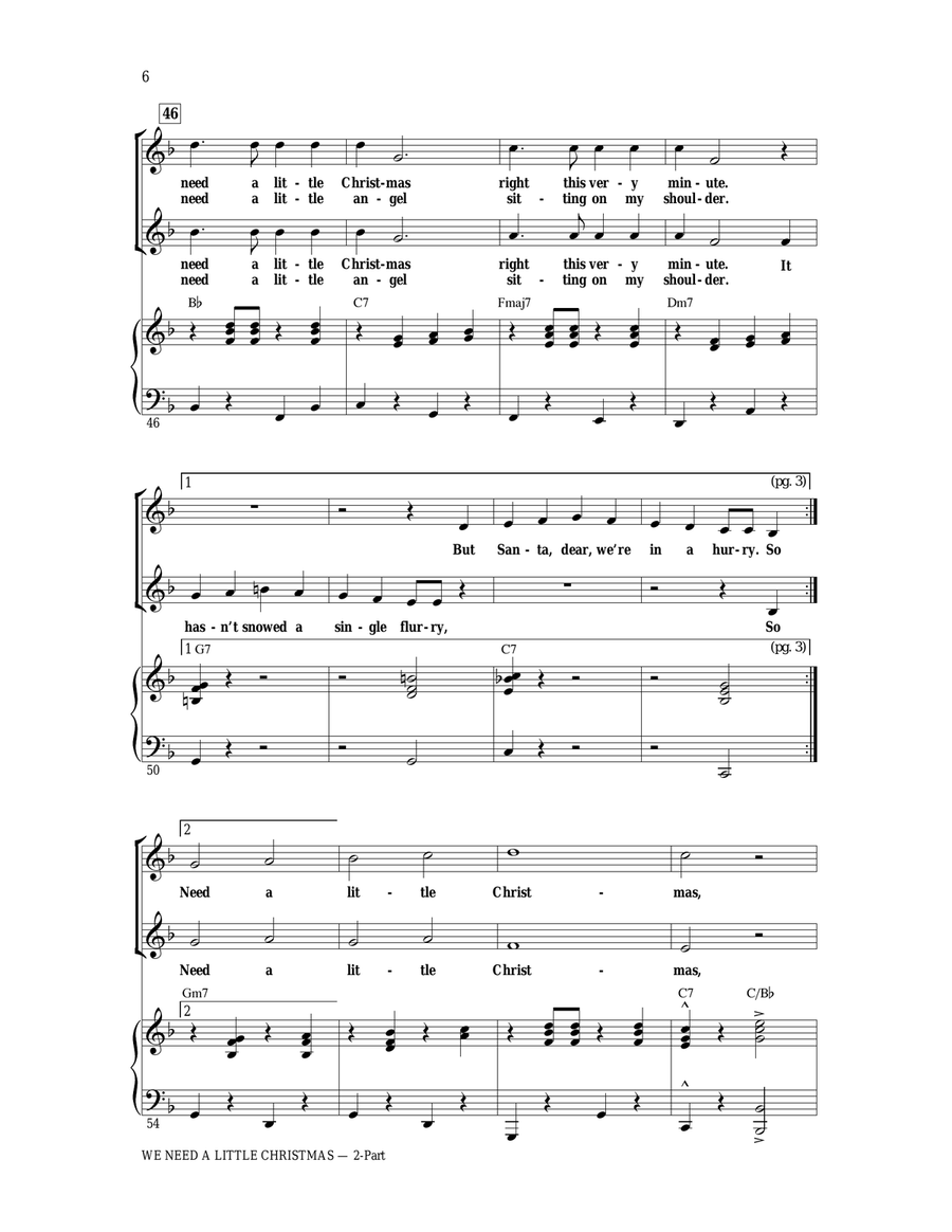 We Need A Little Christmas (from Mame) (arr. Mac Huff) 2-Part scores gallery preview page 5