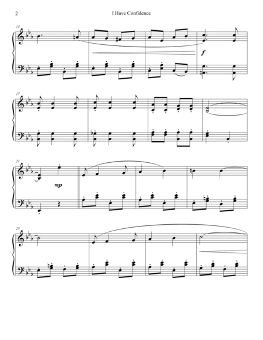 I Have Confidence Piano Solo scores gallery preview page 3