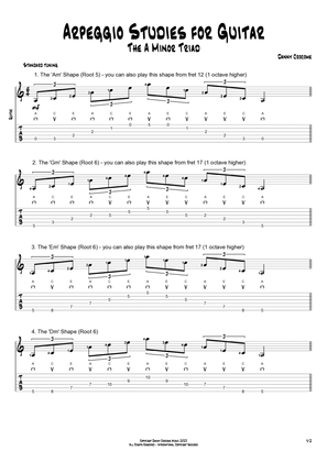 Arpeggio Studies for Guitar - The A Minor Triad
