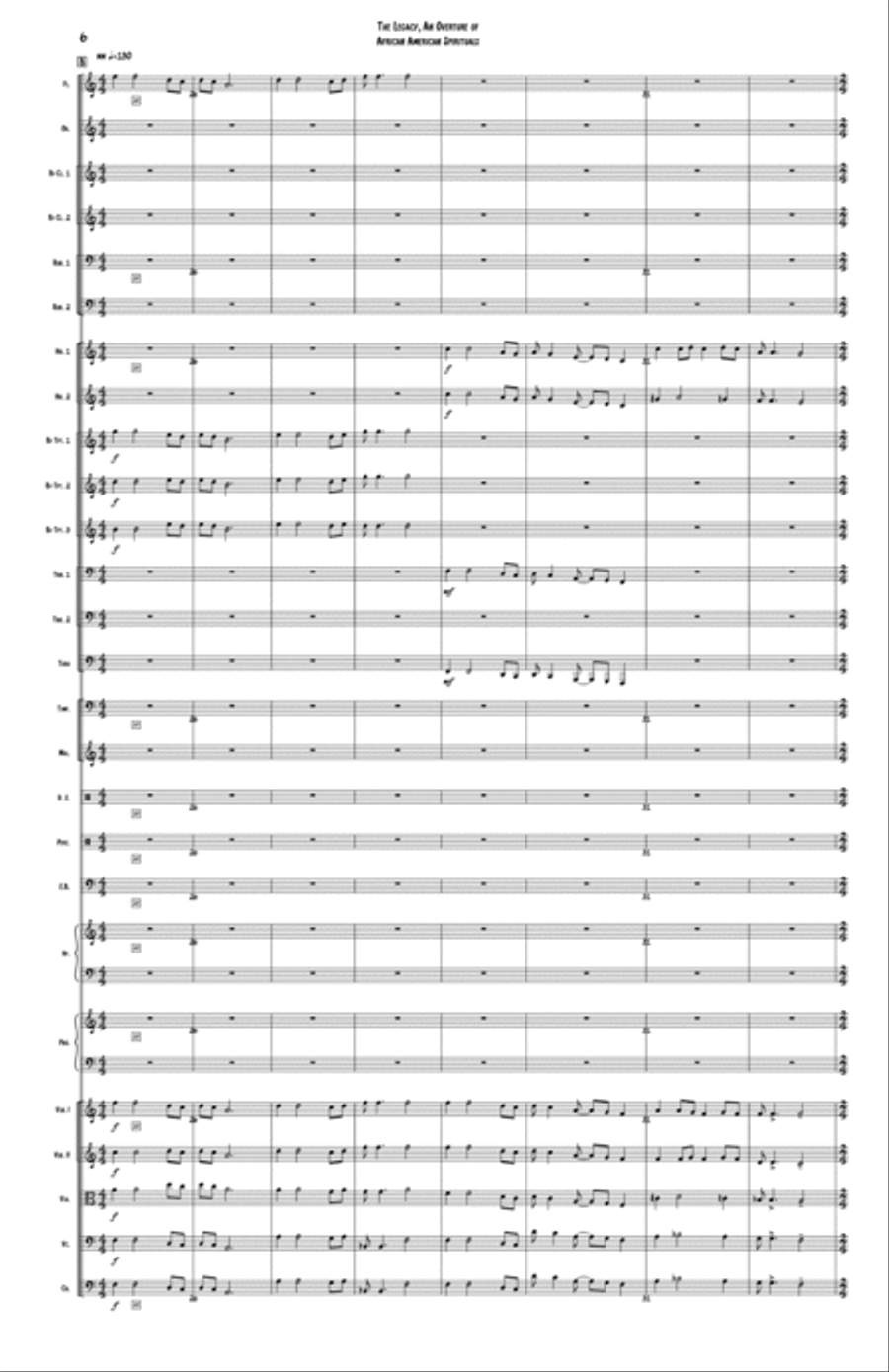 The Legacy, An Overture of African American Spirituals for Standard Orchestra Full Orchestra scores gallery preview page 6