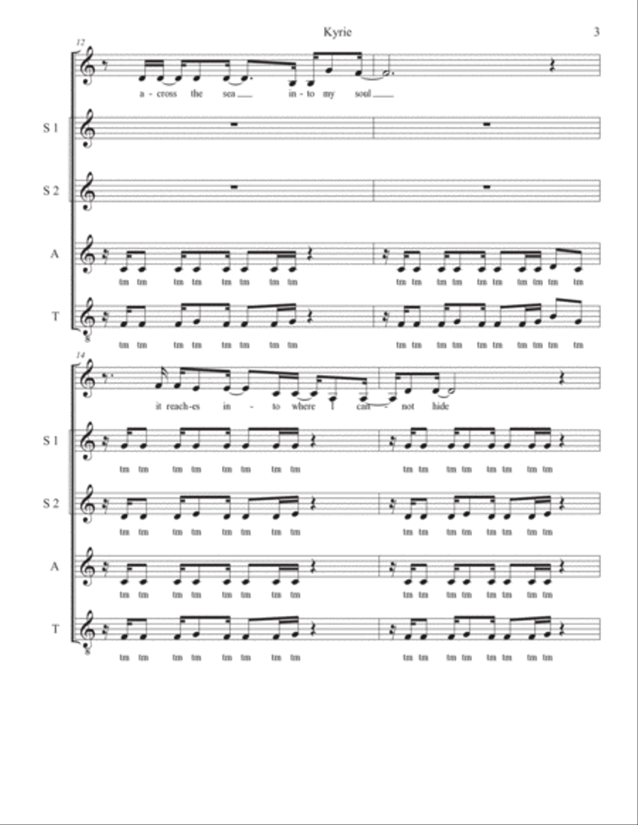 Kyrie (kyrie Eleison) Kyrie (kyrie Eleison) 4-Part scores gallery preview page 3