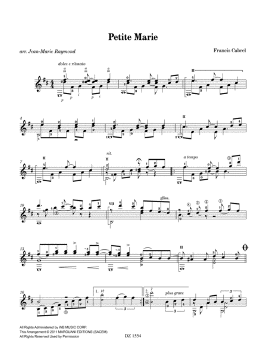 Petite Marie Classical Guitar scores gallery preview page 3