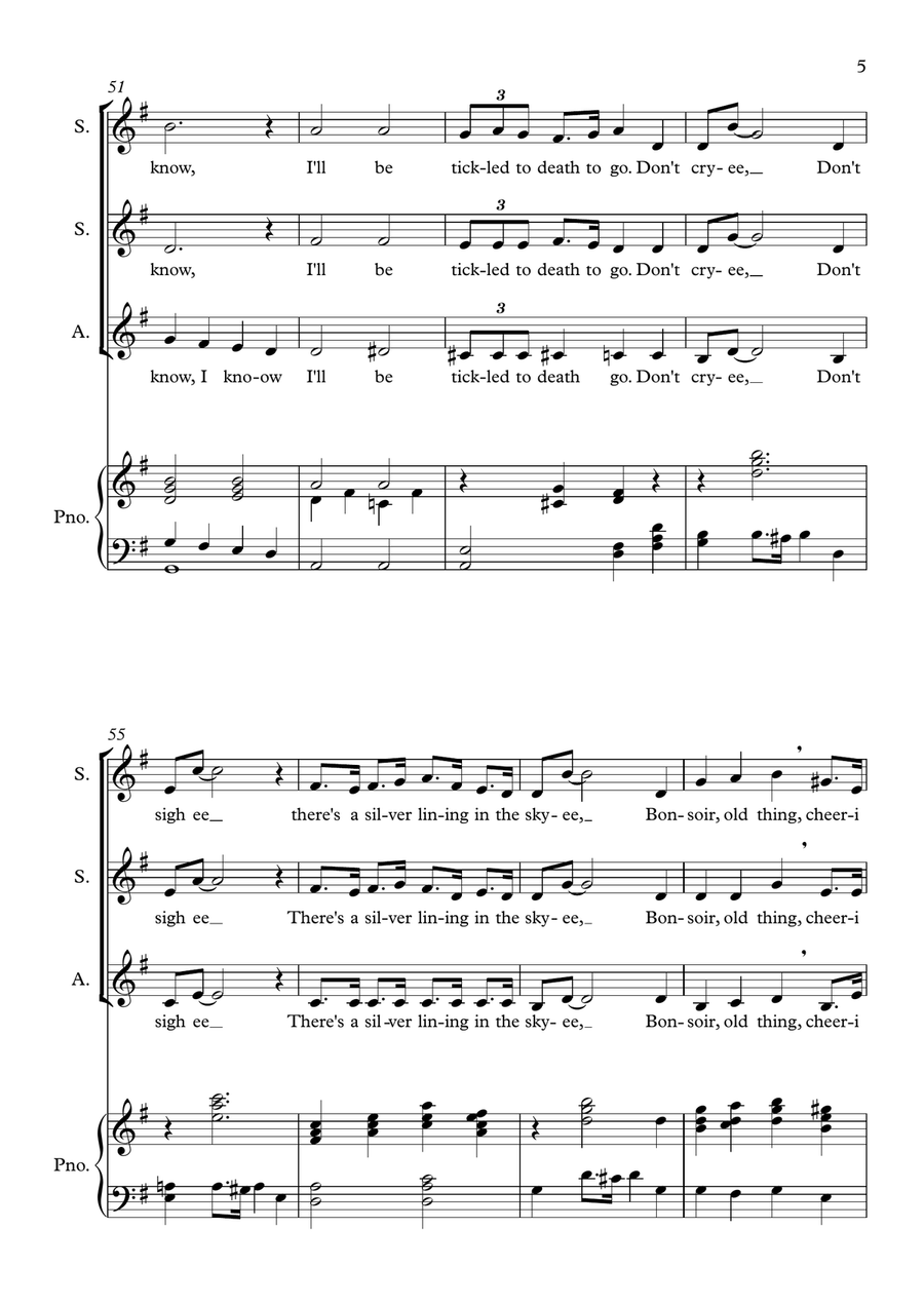 A Medley of Popular Songs from the First World War for SSA choir SSA scores gallery preview page 5