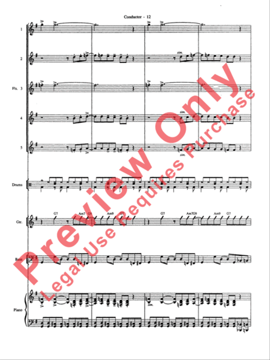 Batman Theme (from the Original TV Series) Flute Choir scores gallery preview page 13