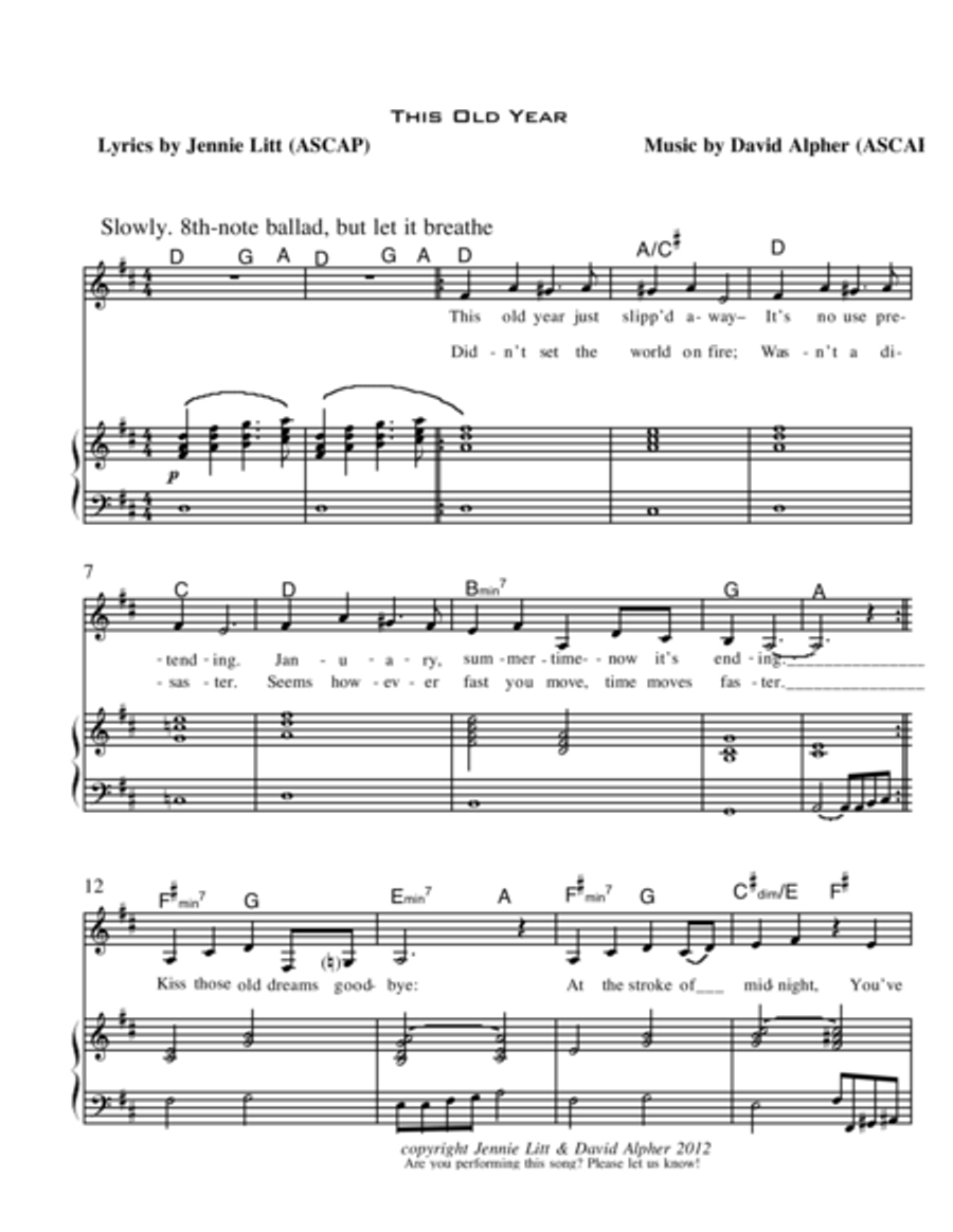 This Old Year This Old Year Voice scores gallery preview page 1