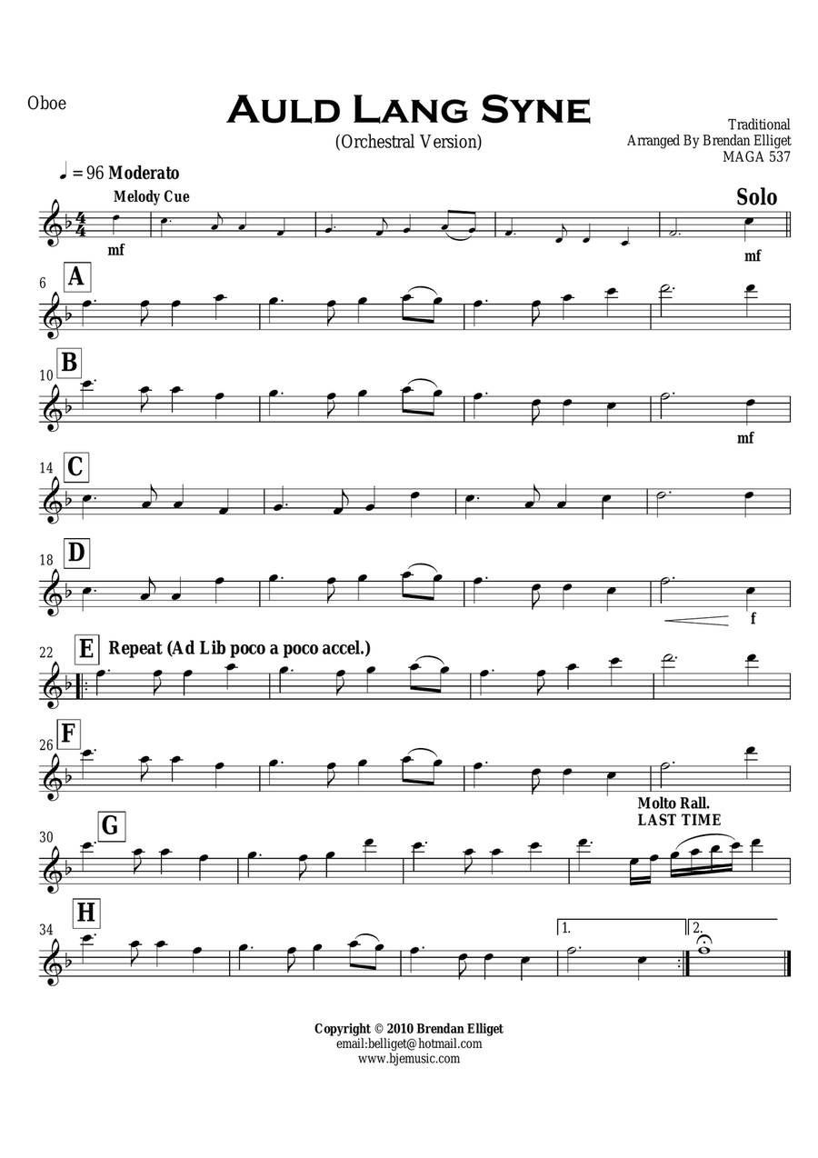 Auld Lang Syne - Orchestra Score and Parts image number null