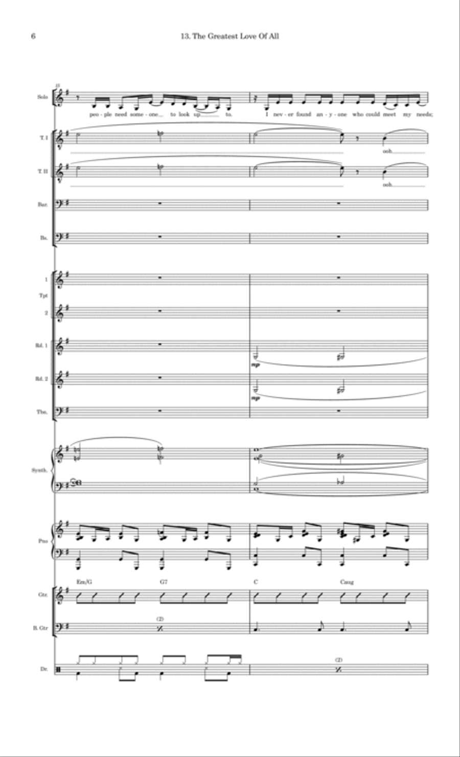 The Greatest Love Of All Large Ensemble scores gallery preview page 6