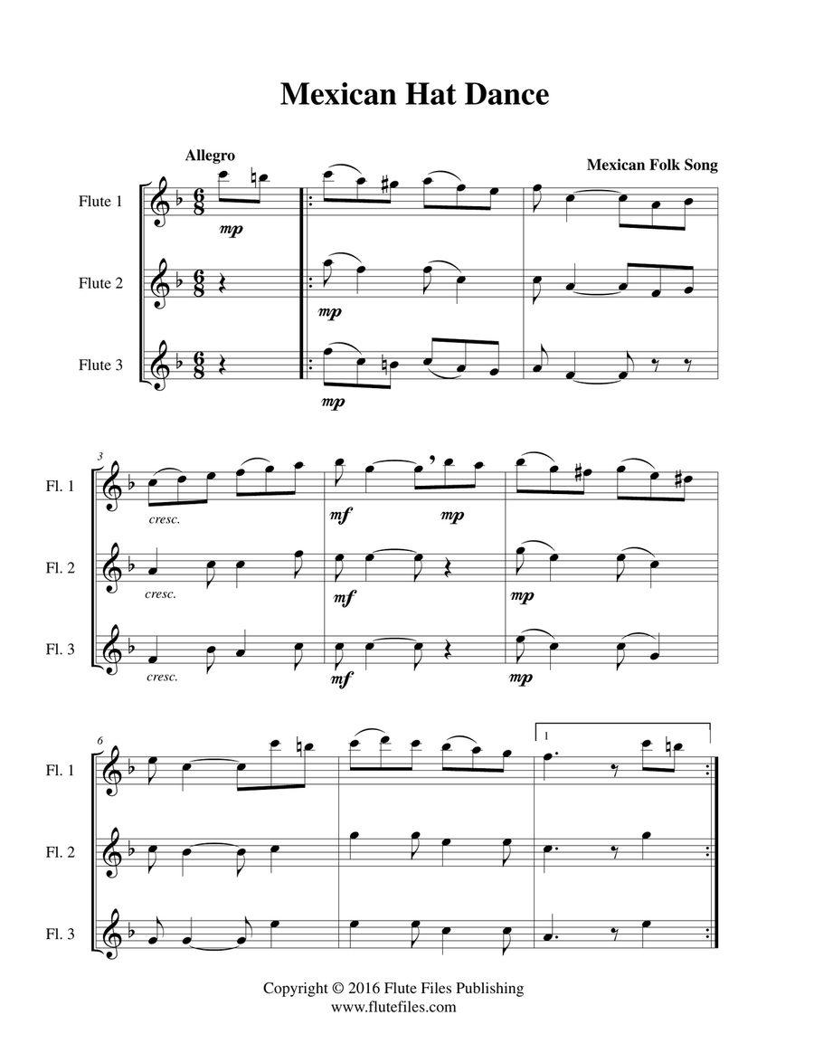 Mexican Hat Dance - Flute Trio Flute Trio scores gallery preview page 3