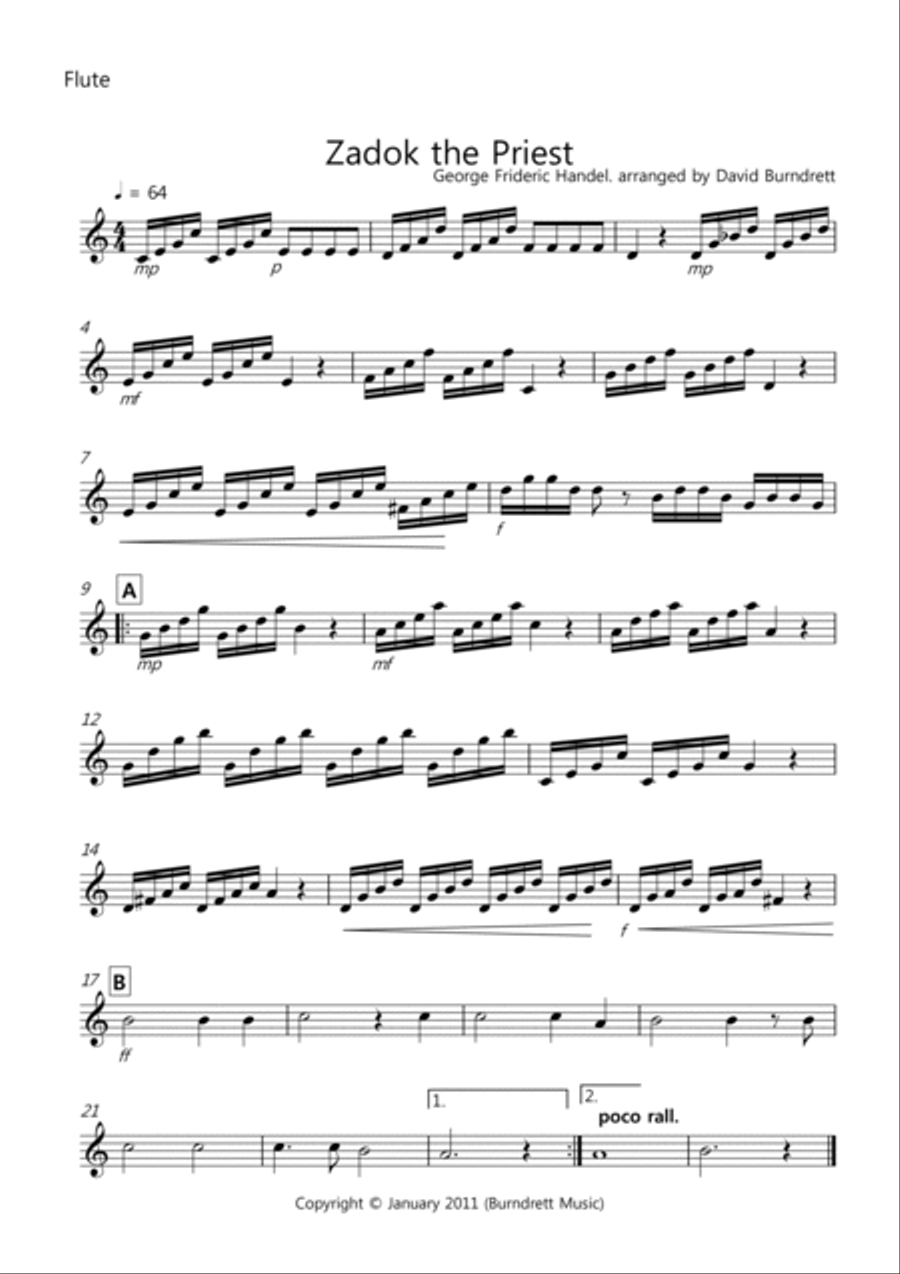 Zadok the Priest for School Wind Band Zadok the Priest for School Wind Band Concert Band scores gallery preview page 4