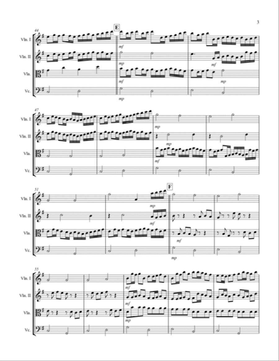 Pachelbel - Canon in D Major (for String Quartet) String Quartet scores gallery preview page 4