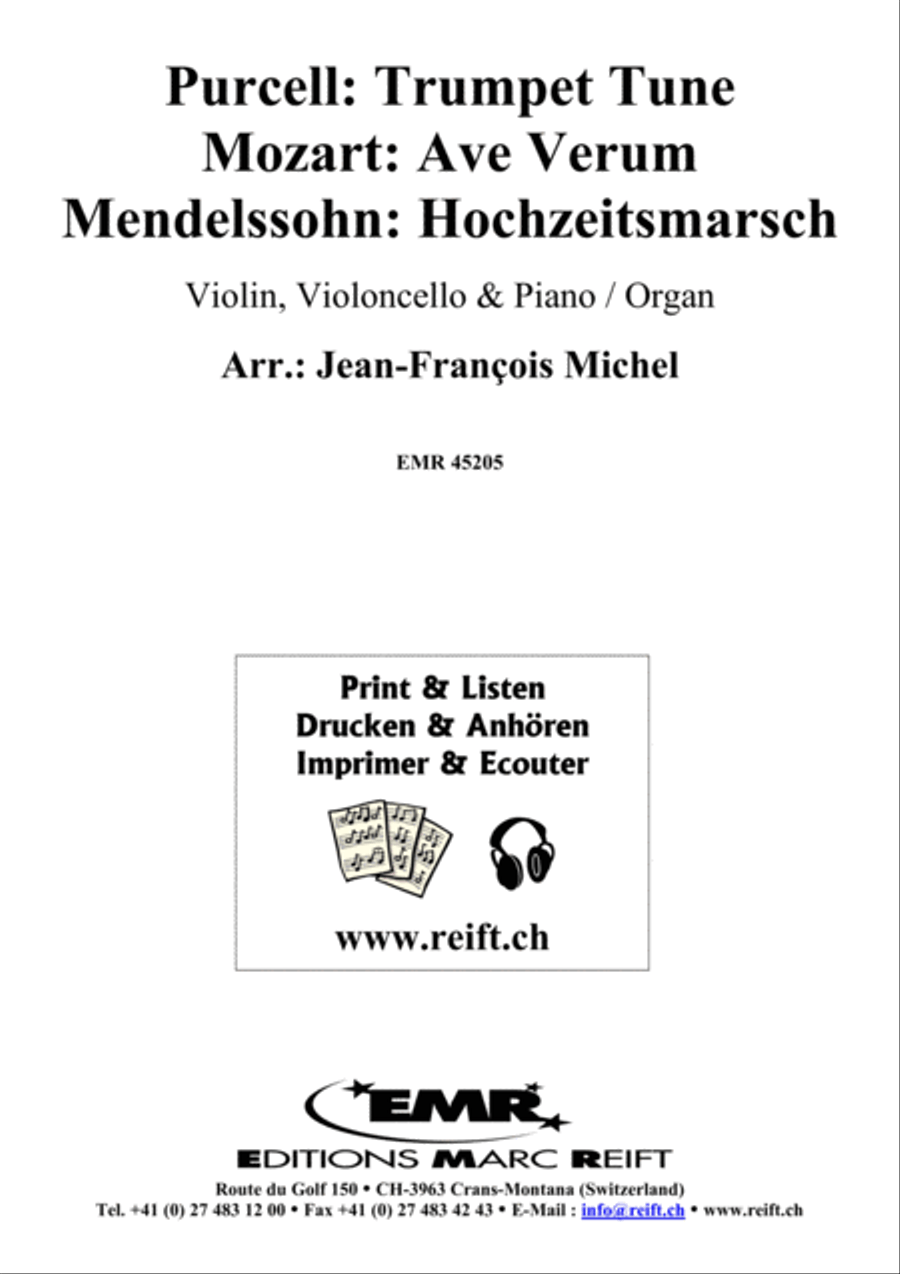 Trumpet Tune (Purcell) / Ave Verum (Mozart) / Hochzeitsmarsch (Mendelssohn) Cello scores gallery preview page 2