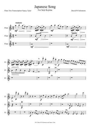 Japanese Song for flute trio (3 standard flutes)