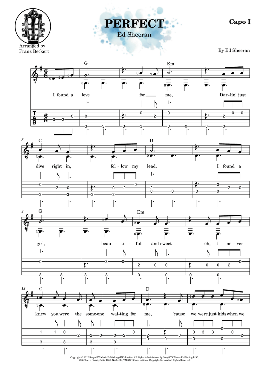 Perfect Acoustic Guitar scores gallery preview page 1
