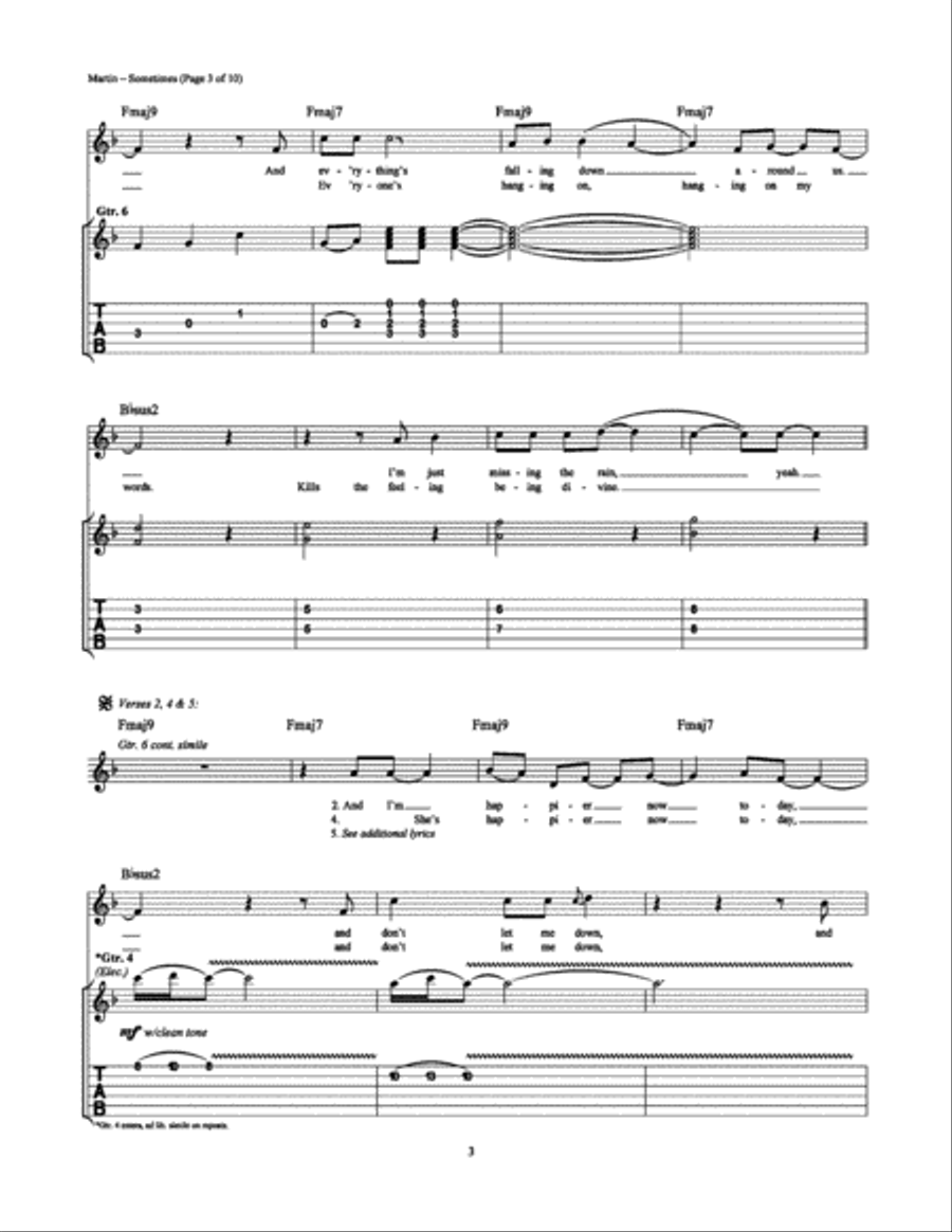 Sometimes Electric Guitar scores gallery preview page 3