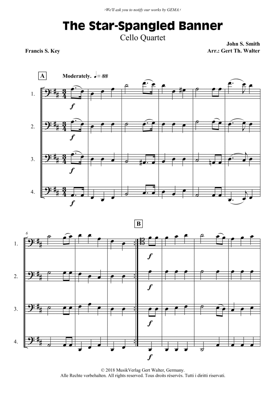 The Star-Spangled Banner String Quartet scores gallery preview page 1