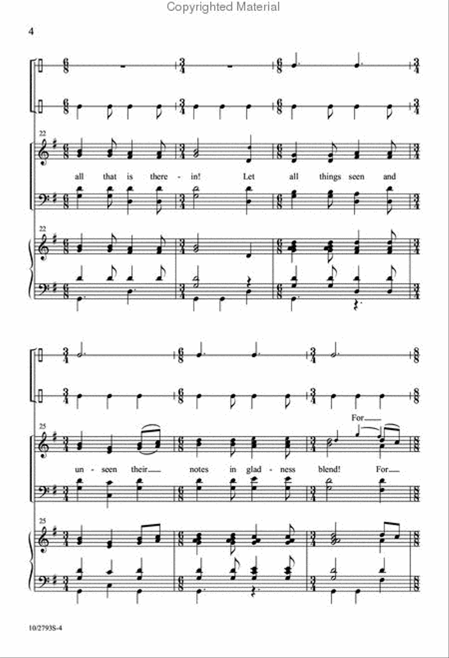 Now Let the Heavens Be Joyful 4-Part scores gallery preview page 4