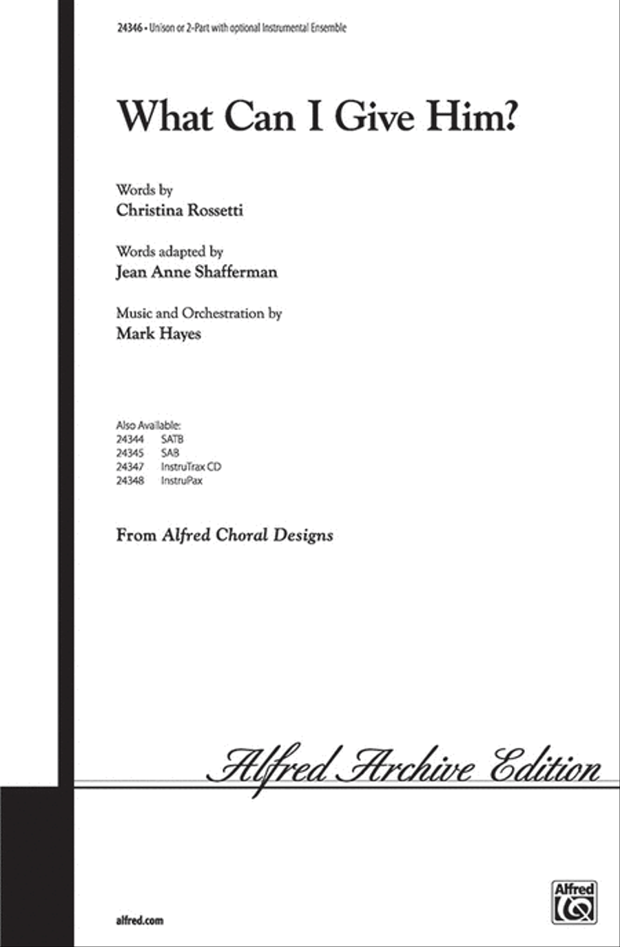 What Can I Give Him? Unison Choir scores gallery preview page 1