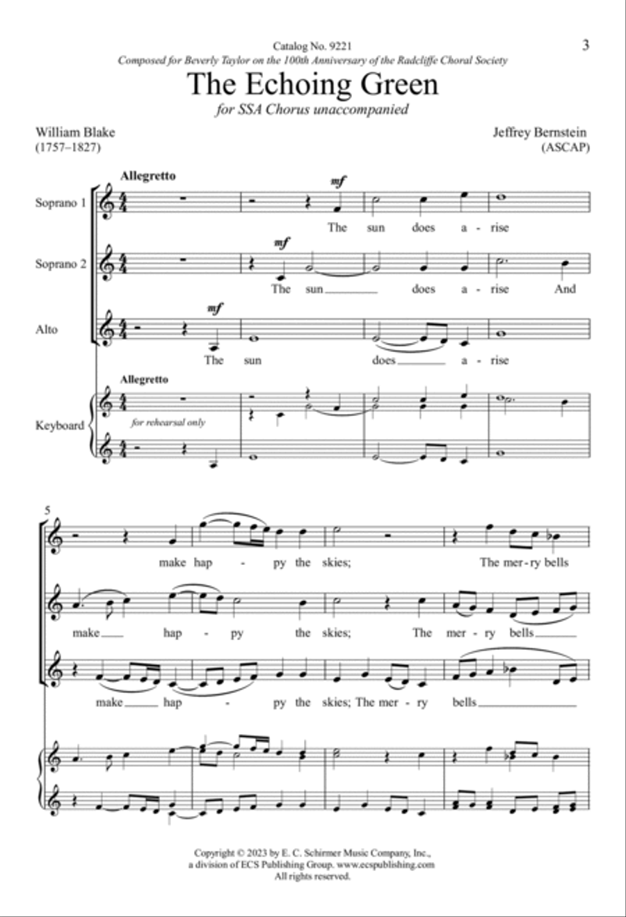 The Echoing Green SSA scores gallery preview page 3