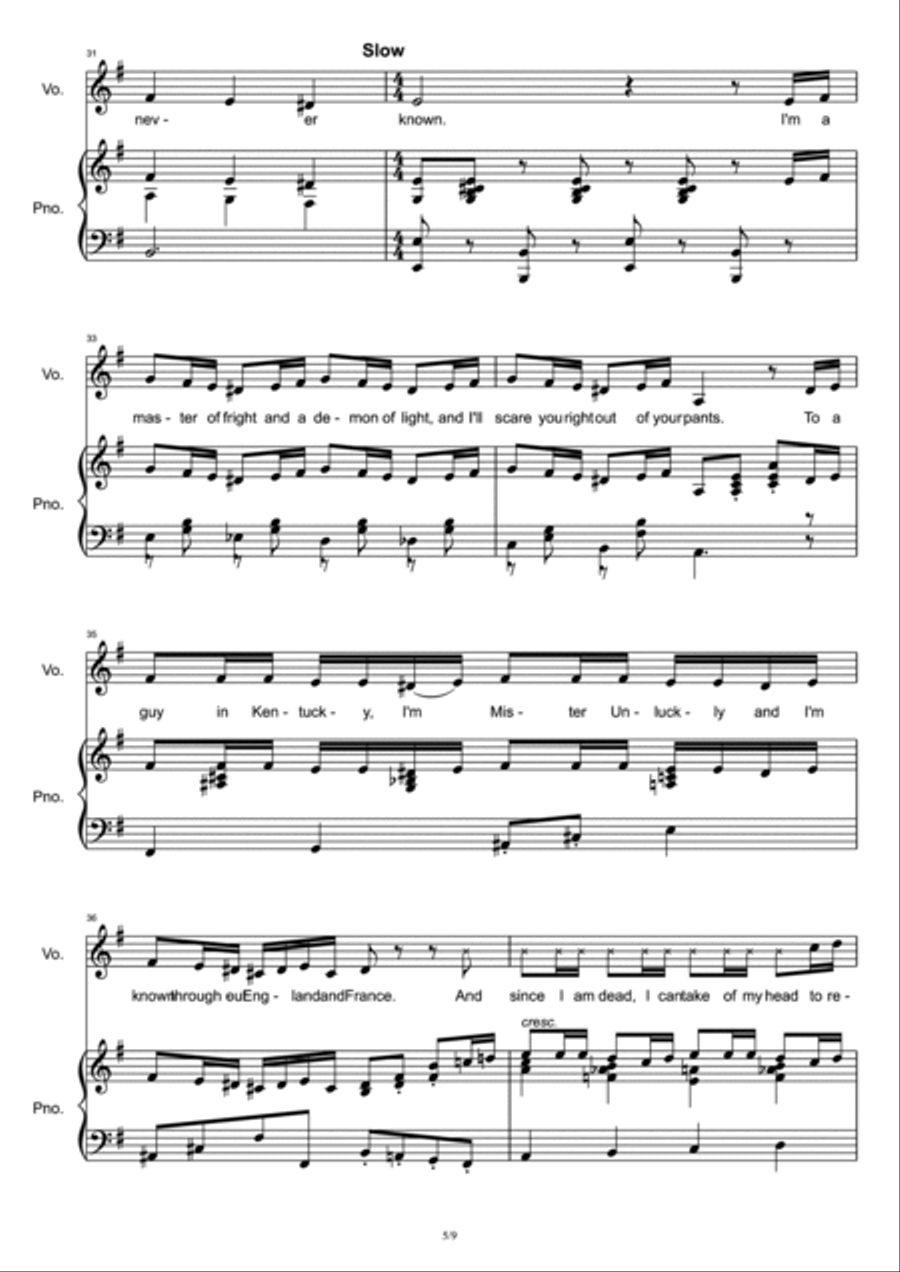 Jack's Lament Voice scores gallery preview page 5