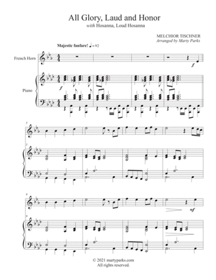 All Glory, Laud and Honor (French Horn-Piano)