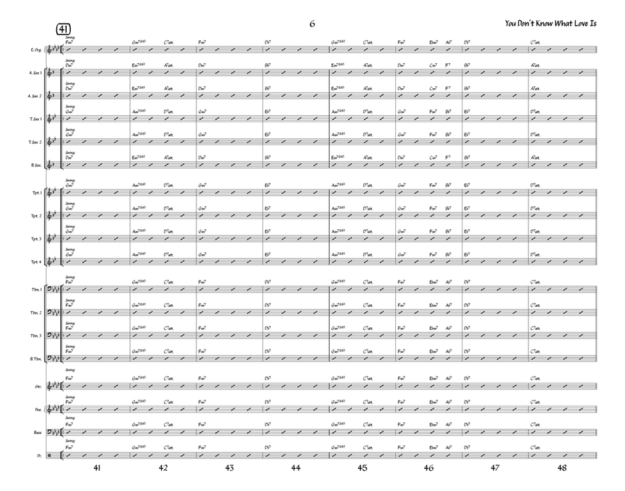 You Don't Know What Love Is Jazz Ensemble scores gallery preview page 6
