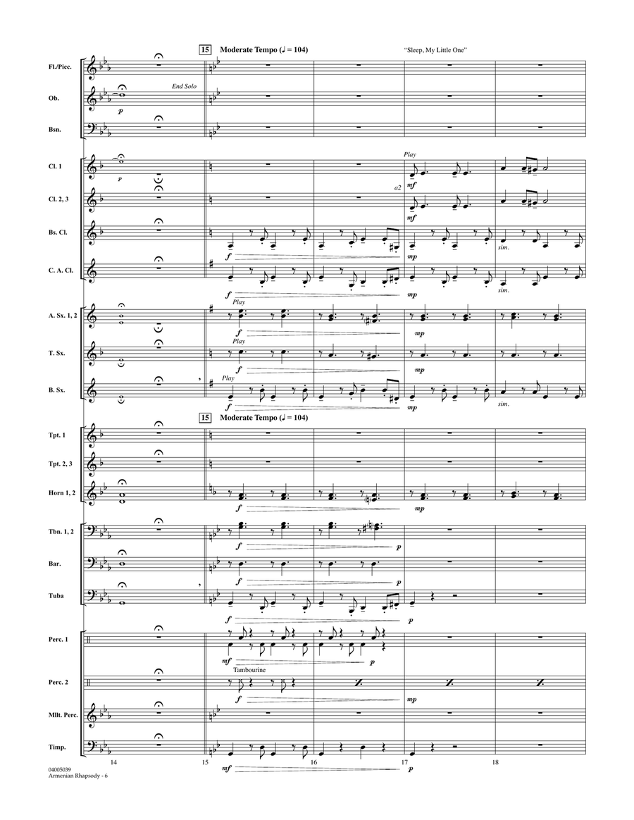 Armenian Rhapsody - Conductor Score (Full Score) Concert Band scores gallery preview page 6