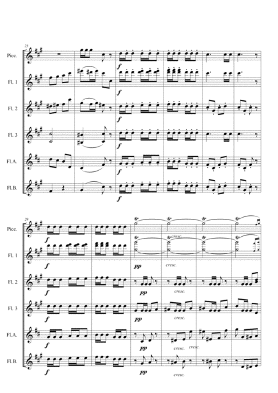 CARMEN PRELUDE for flute choir Flute Choir scores gallery preview page 3